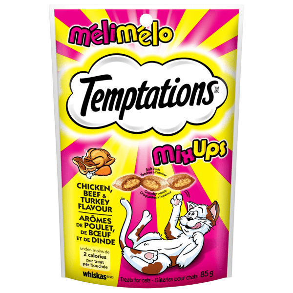 TEMPTATIONS™ Cat Treats, Mix-Ups Chicken, Beef & Turkey Flavour image 1