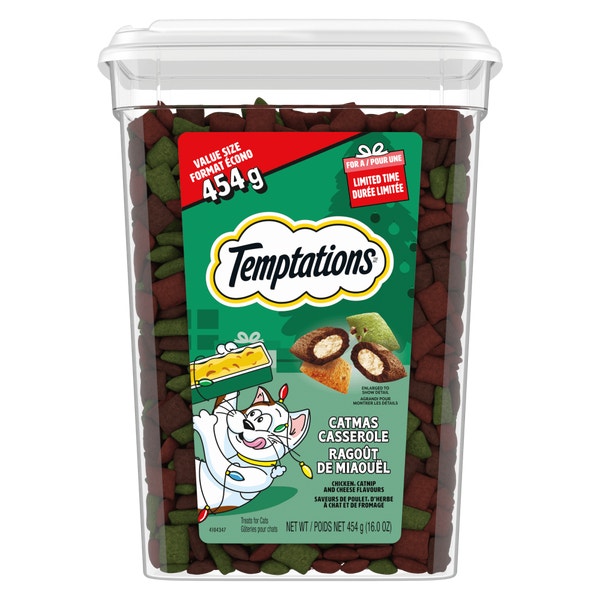 Gâteries pour chats TEMPTATIONS Ragoût de miaouël, Herbe à chat (saveurs de poulet, d’herbe à chat et de cheddar), contenant de 454 g image 1