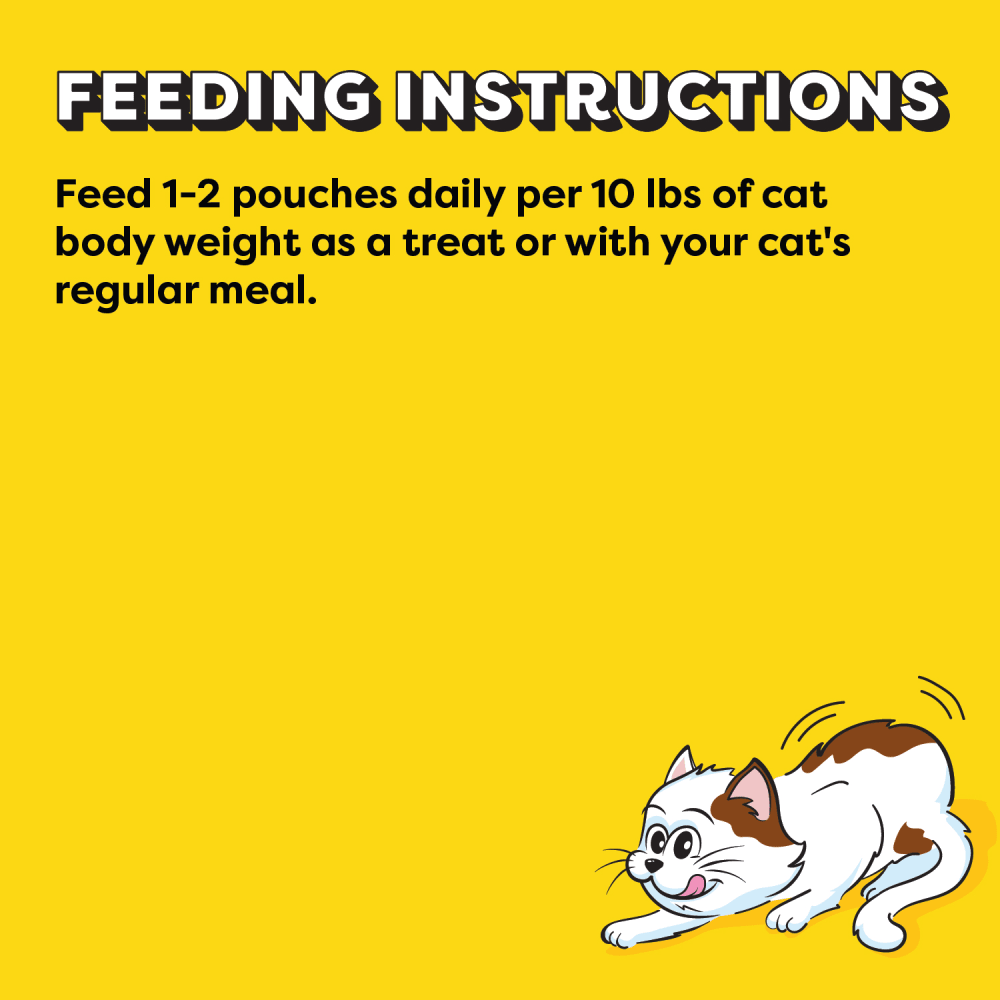 Temptations Creamy Puree Adult Lickable Cat Treats Variety Pack, Chicken, Salmon, and Tuna Flavours feeding guidelines image