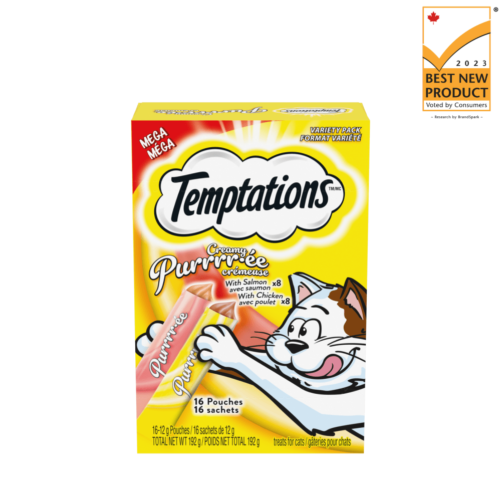 TEMPTATIONS™ Creamy Purrrr-ée Cat Treats, Chicken & Salmon, 16 Count image 1