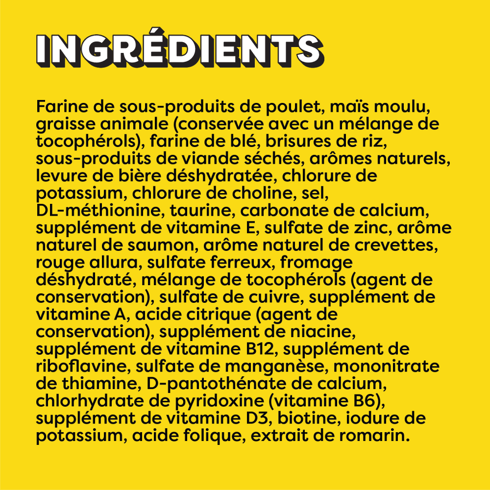 Gâteries pour chats TEMPTATIONS(MC) Saveur de poissons et fruits de mer ingredients image