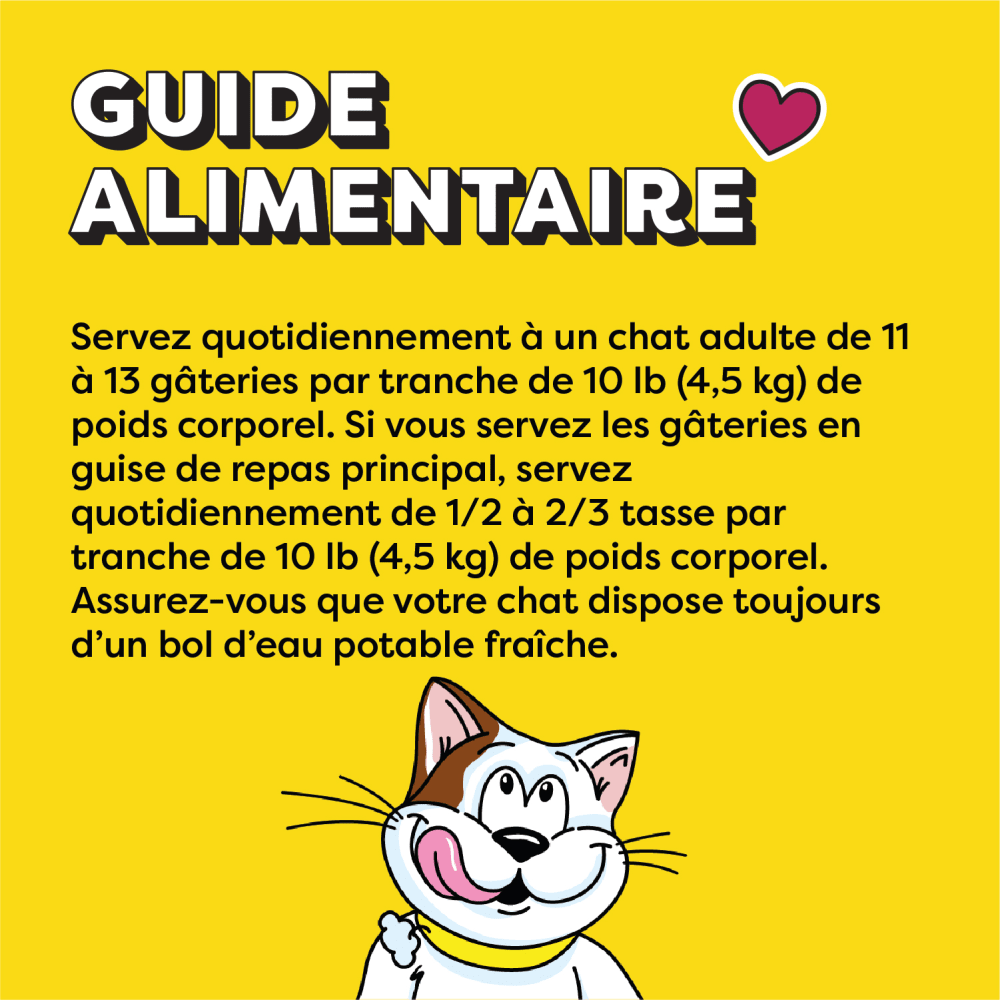 Gâteries pour chats TEMPTATIONS(MC) Saveur de saumon savoureux feeding guidelines image