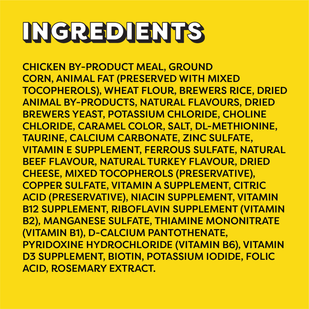 TEMPTATIONS™ Cat Treats, Mix-Ups Chicken, Beef & Turkey Flavour ingredients image