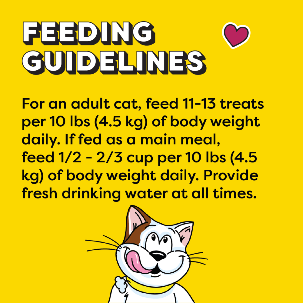 TEMPTATIONS Cat Treats, Tempting Tuna Flavour, 454g Tub feeding guidelines image