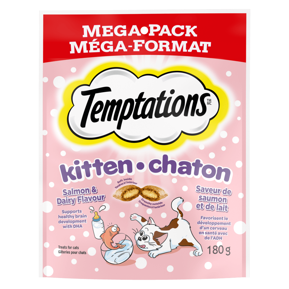 TEMPTATIONS™ Kitten Salmon & Dairy Flavour Mega-Pack image 1