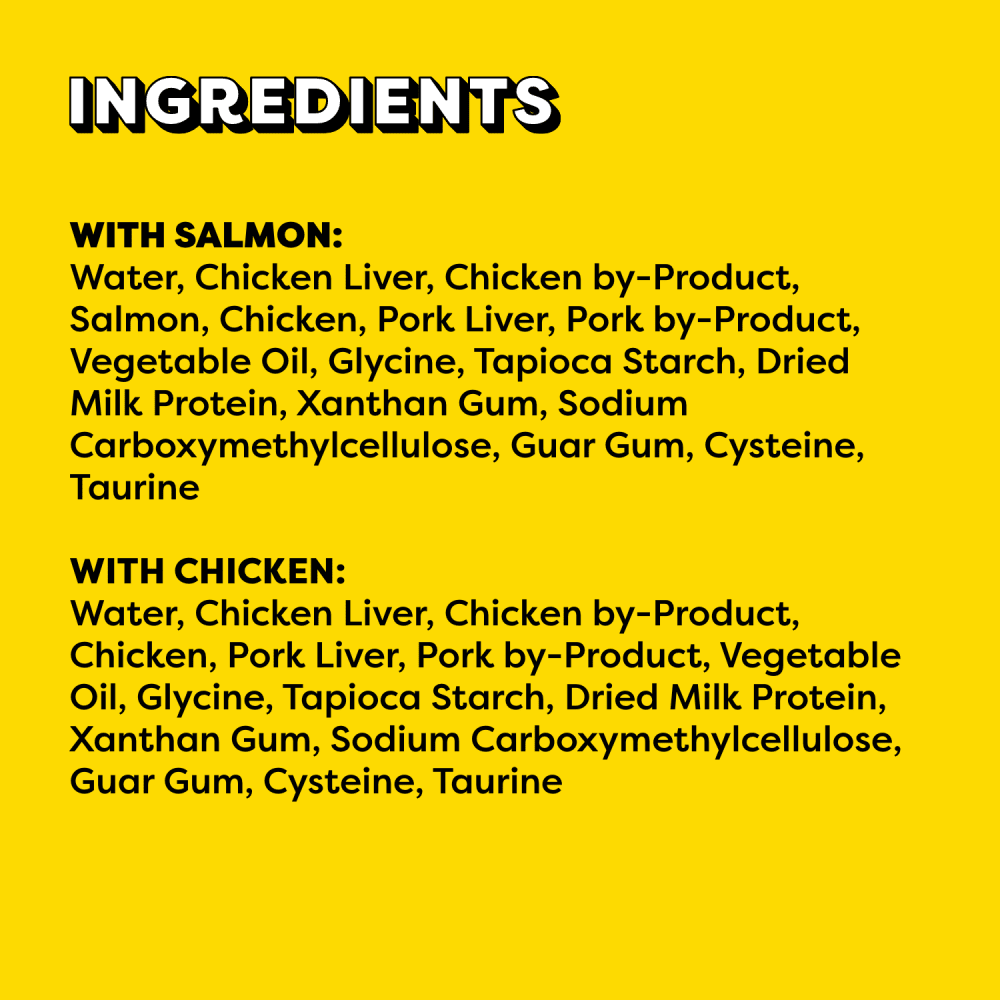 TEMPTATIONS™ Creamy Purrrr-ée Cat Treats, Chicken & Salmon, 16 Count ingredients image