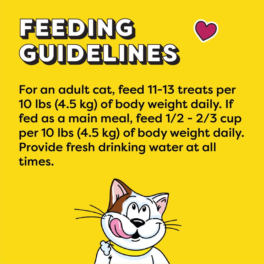 TEMPTATIONS™ Cat Treats, Hearty Beef Flavour feeding guidelines image