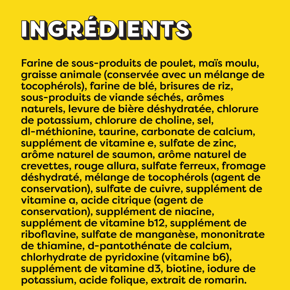 Gâteries pour chats TEMPTATIONS(MC) Saveur de poissons et fruits de mer ingredients image