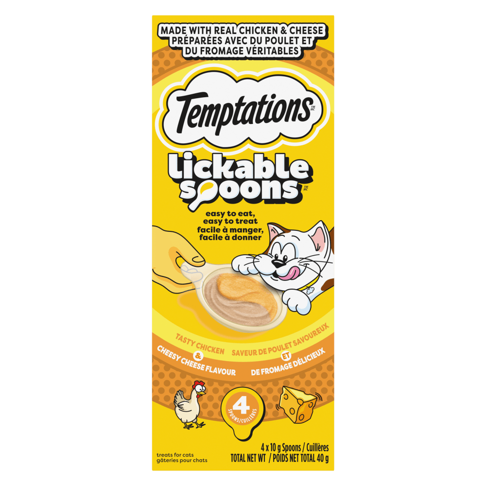 TEMPTATIONS LICKABLE SPOONS Cat Treats Tasty Chicken & Cheesy
