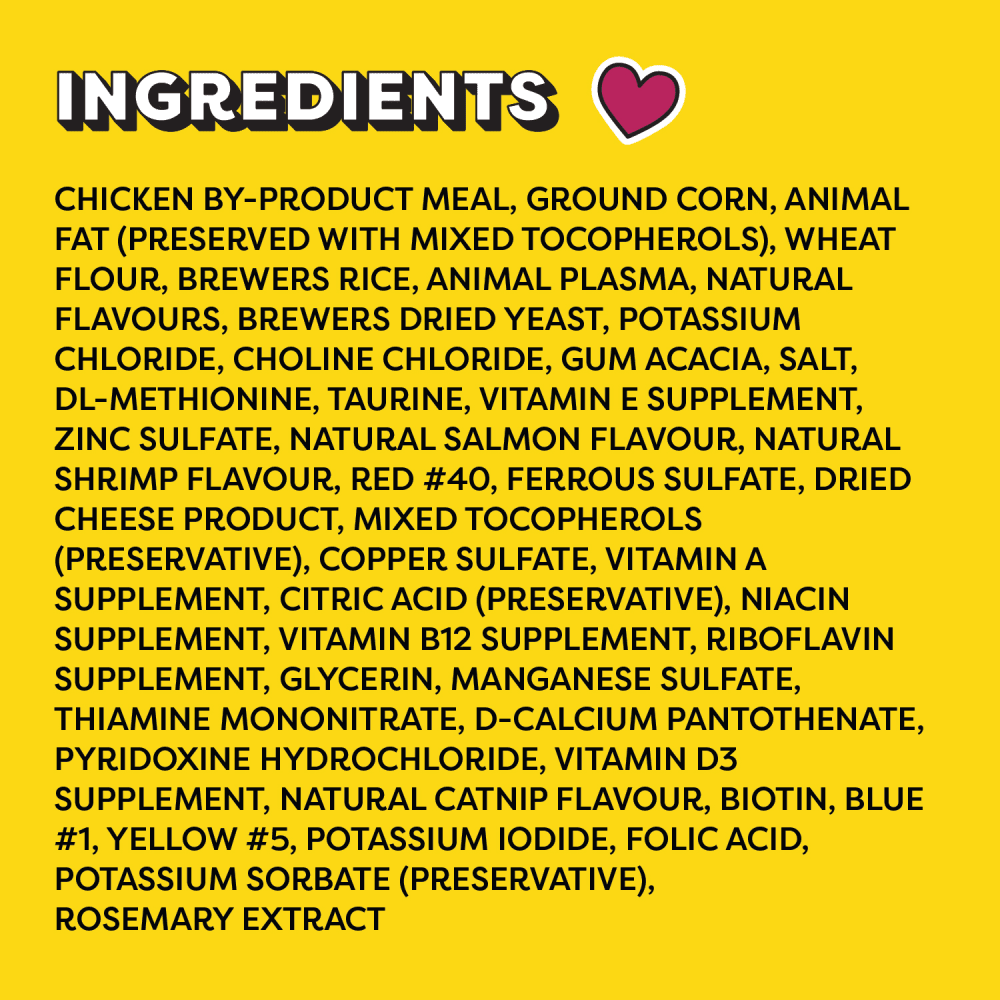 Temptations Wacky Blasts Cat Treats, Nautical 'Nip Flavour, 180g Pouch ingredients image