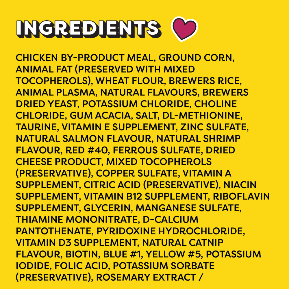 Temptations Wacky Blasts Cat Treats, Nautical 'Nip Flavour, 454g Pouch ingredients image