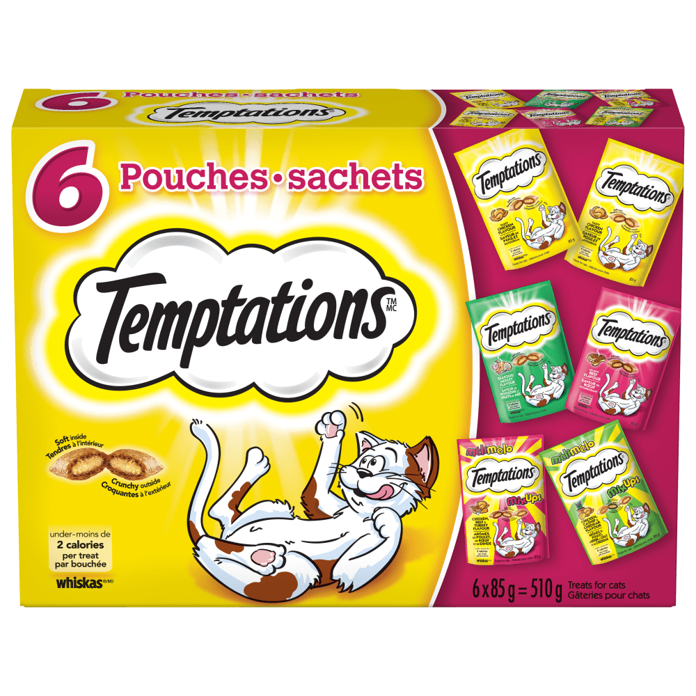 TEMPTATIONS™ Cat Treats, Assorted Variety Pack, 6x85g image 1