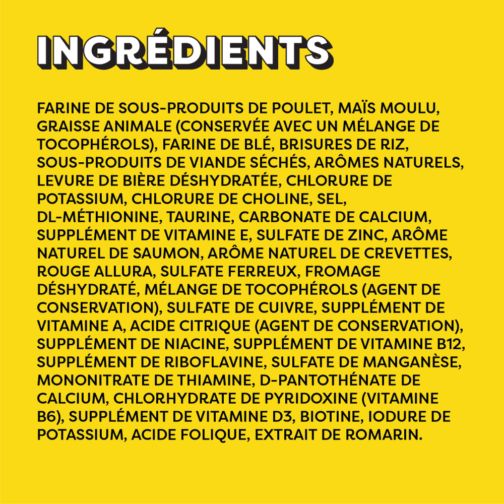 Gâteries pour chats TEMPTATIONS(MC) Saveur de poissons et fruits de mer ingredients image