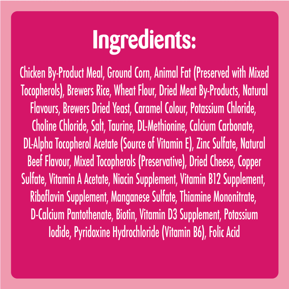 TEMPTATIONS™ Cat Treats, Hearty Beef Flavour ingredients image
