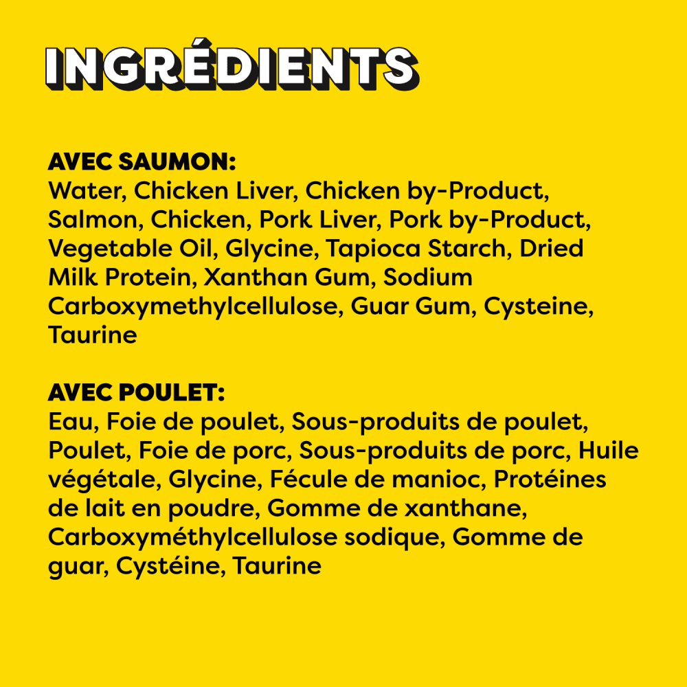 TEMPTATIONS(MC) PURRRR-ÉE CRÉMEUSE avec poulet et avec saumon ingredients image