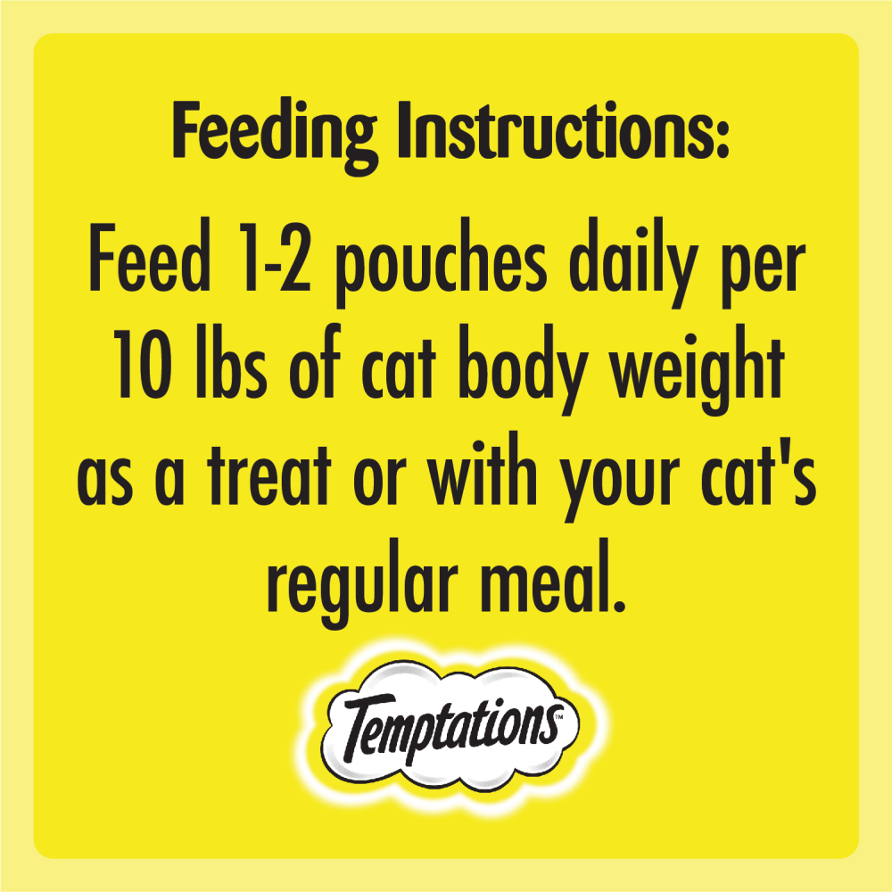 TEMPTATIONS™ Creamy Purrrr-ée Cat Treats, Chicken feeding guidelines image