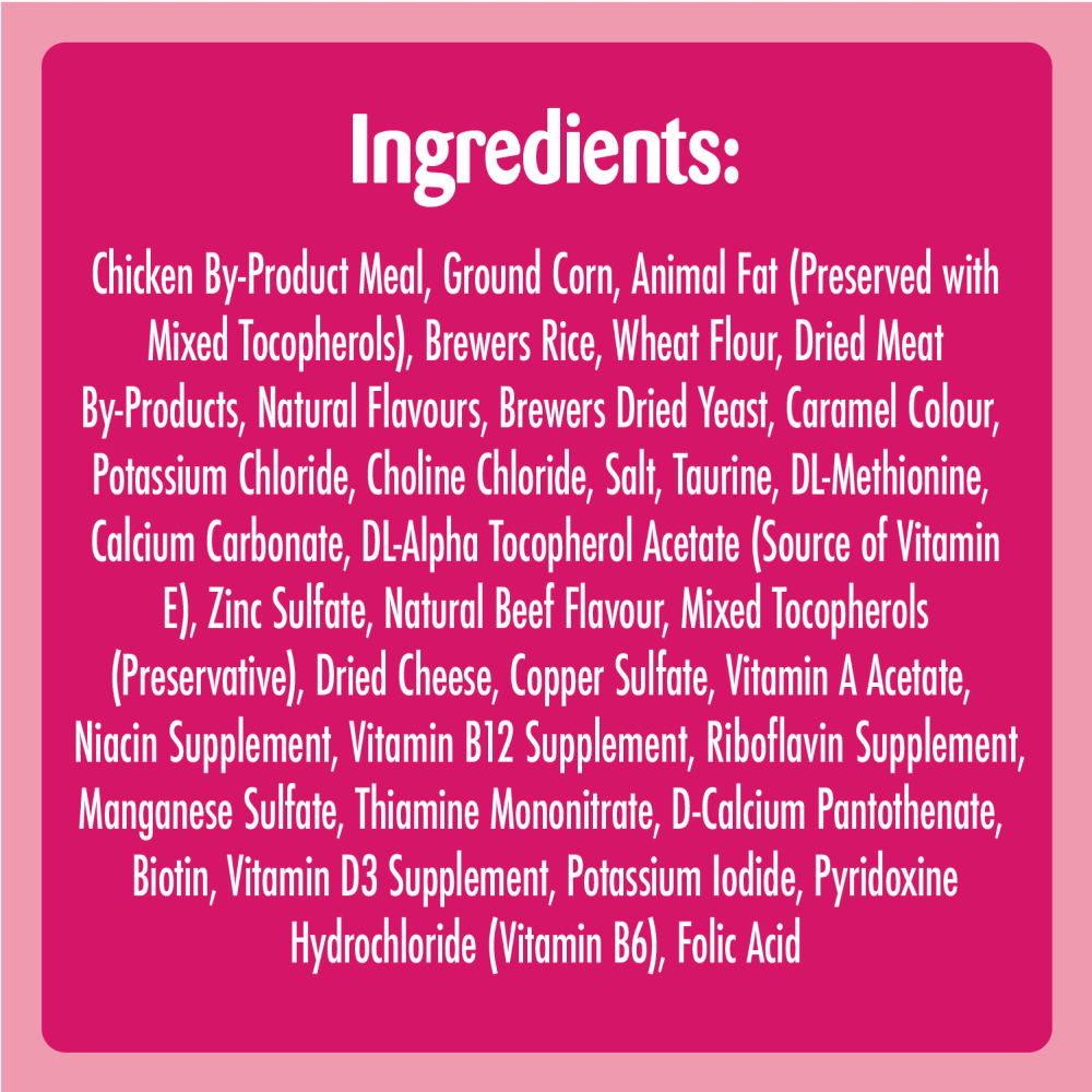 TEMPTATIONS™ Cat Treats, Hearty Beef Flavour ingredients image
