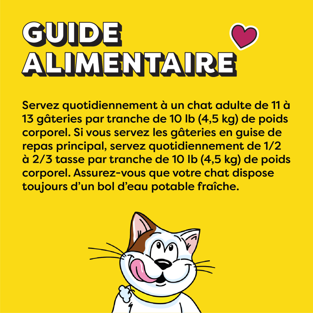 Gâteries pour chats TEMPTATIONS(MC) Saveur de bœuf nourrissant feeding guidelines image
