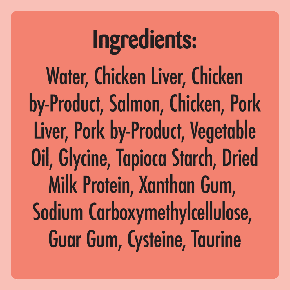 TEMPTATIONS™ Creamy Purrrr-ée Cat Treats, Salmon ingredients image