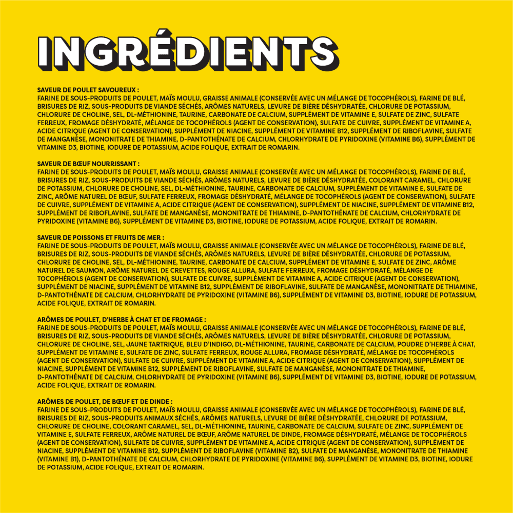 Gâteries pour chats TEMPTATIONS(MC) format variété, 6x85g ingredients image