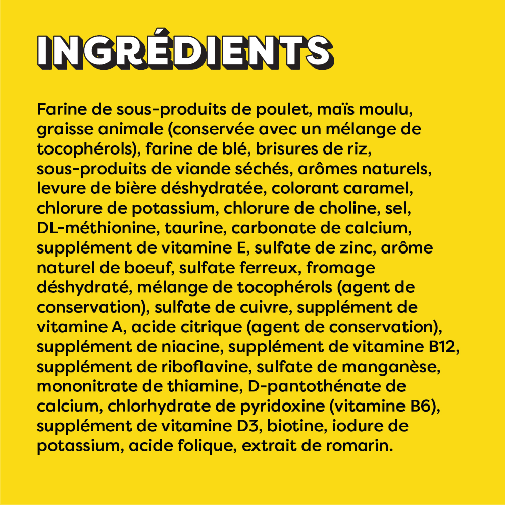 Gâteries pour chats TEMPTATIONS(MC) Saveur de bœuf nourrissant ingredients image