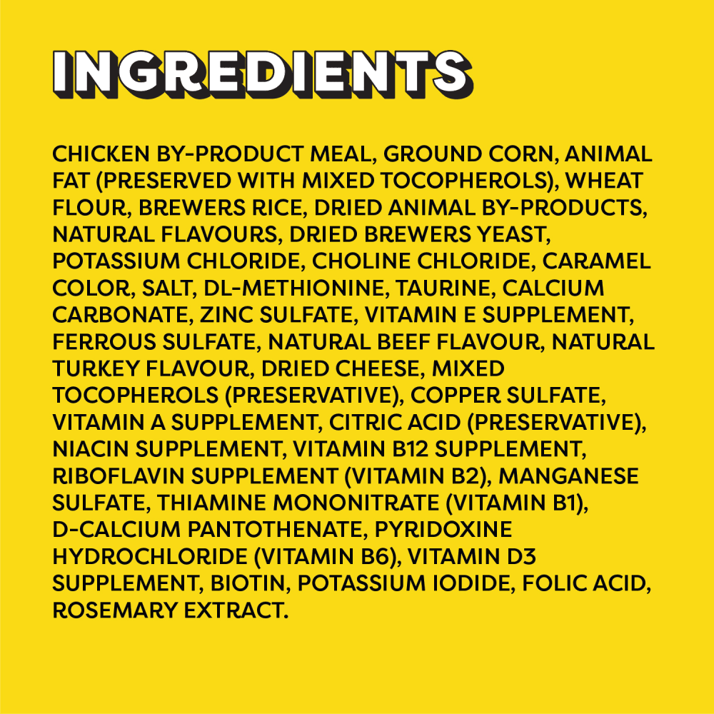 TEMPTATIONS™ Cat Treats, Mix-Ups Chicken, Beef & Turkey Flavour ingredients image