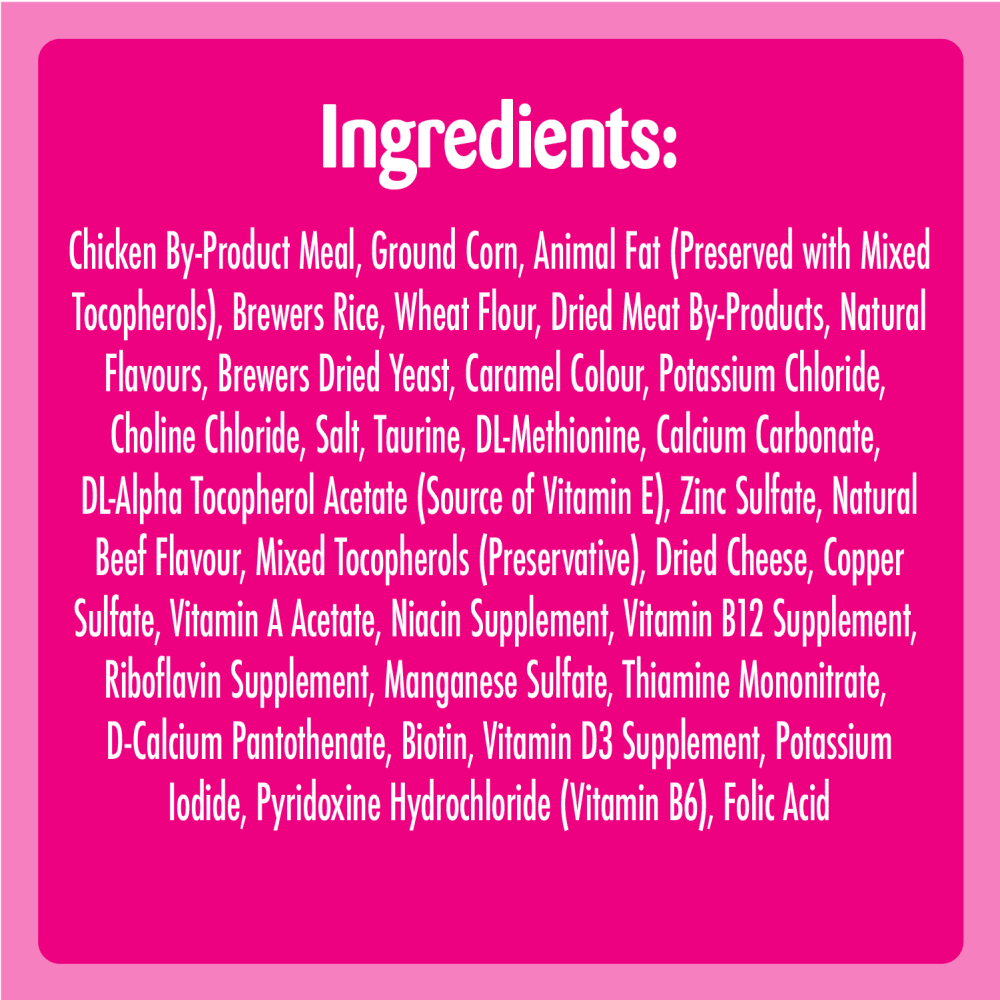 TEMPTATIONS™ Cat Treats, Hearty Beef Flavour ingredients image