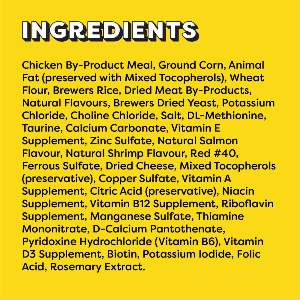 TEMPTATIONS Cat Treats, Seafood Medley Flavour, 454g Tub ingredients image