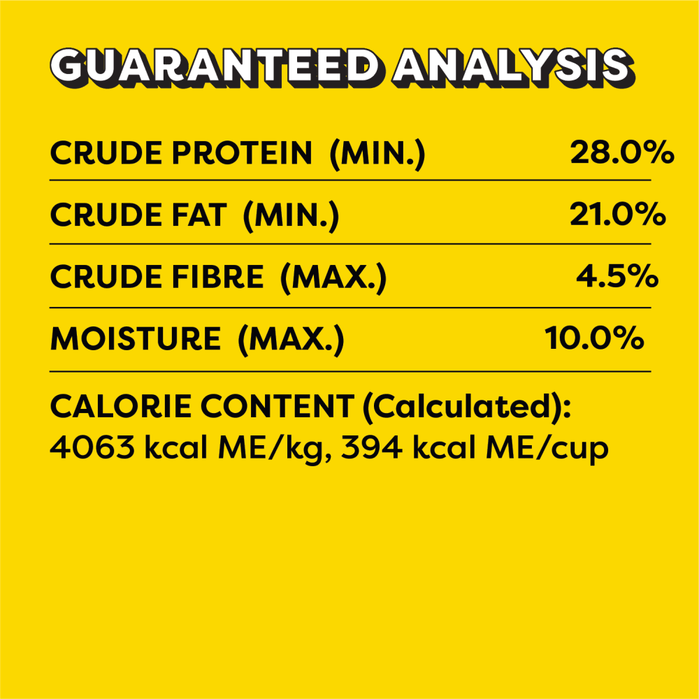 TEMPTATIONS™ Cat Treats, Hearty Beef Flavour guaranteed analysis image