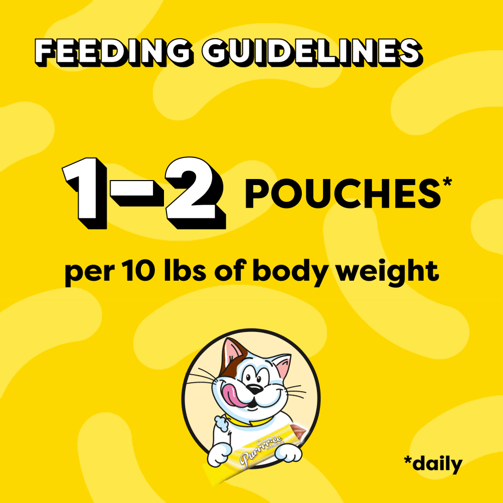 TEMPTATIONS™ Creamy Purrrr-ée Cat Treats, Chicken & Beef Liver feeding guidelines image