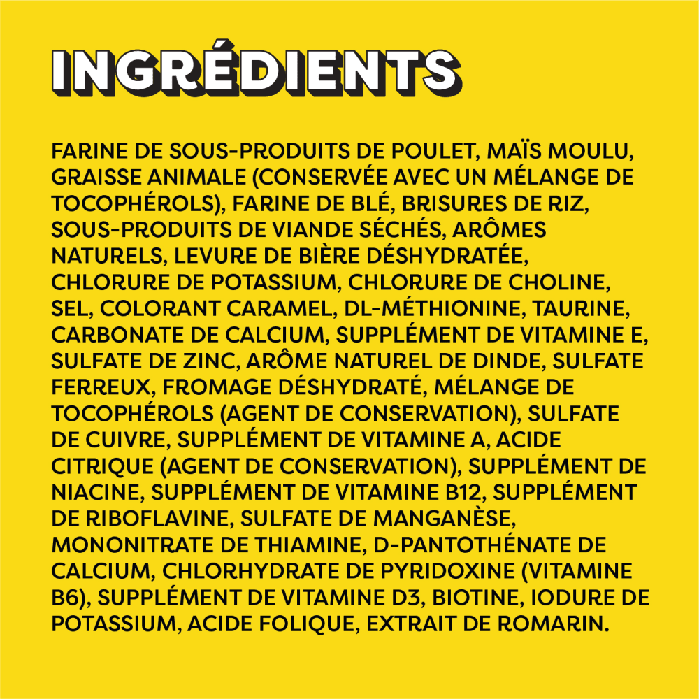 Gâteries pour chats TEMPTATIONS(MC) Saveur de dinde succulente, 180g ingredients image