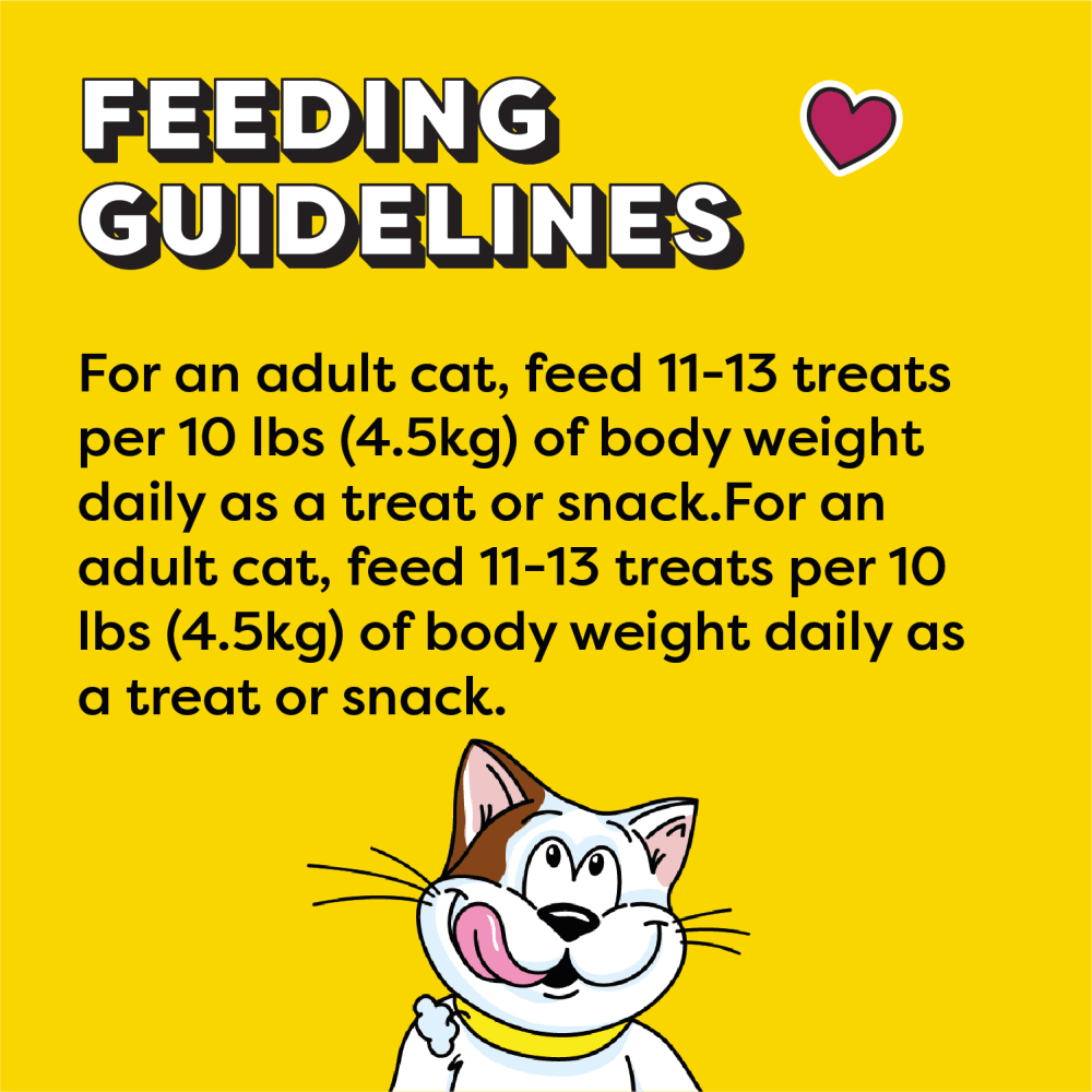 TEMPTATIONS™ Cat Treats, Mix-Ups Chicken, Catnip & Cheddar Flavour feeding guidelines image