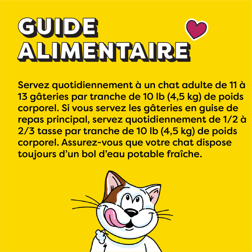 Gâteries pour chats TEMPTATIONS(MC) Saveur de saumon savoureux feeding guidelines image
