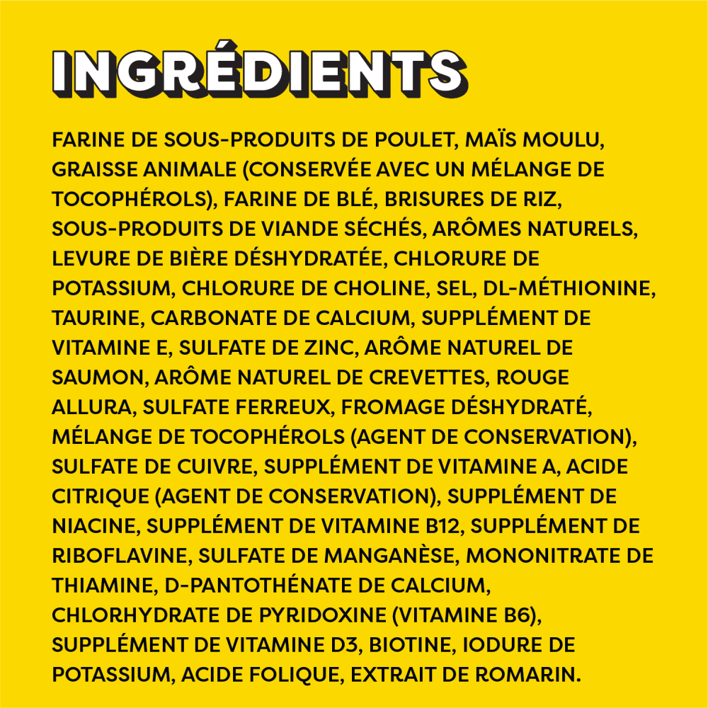 Gâteries pour chats TEMPTATIONS(MC) Saveur de poissons et fruits de mer ingredients image